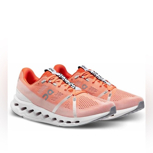 On Cloudsurfer Running Shoes Men’s 9 Orange White Lightweight Trainers - Picture 2 of 11